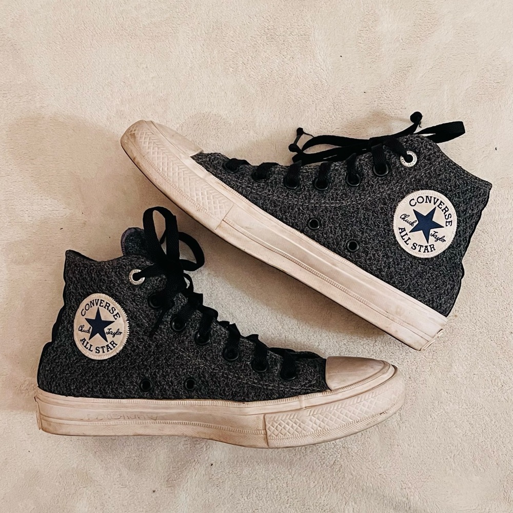 Converse | Mesh Grey High-Top Sneakers, men’s 5, women’s 7